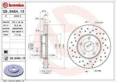 BREMBO Brake Disc for Mazda 3 03 Front - 2 Pieces — Brake Rotors & Drums