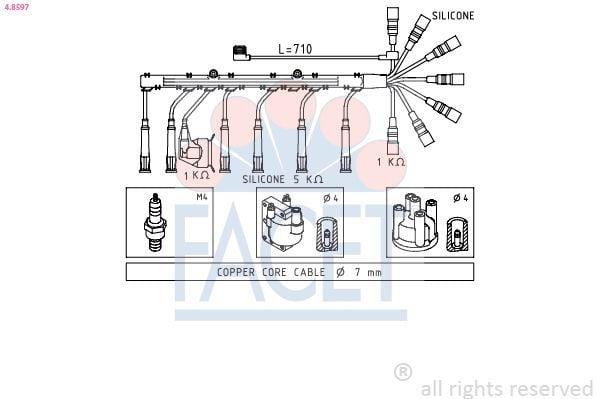 FACET Spark Plug Cable Set - Performance for BMW E30 & E34 Models — Coils & Plugs