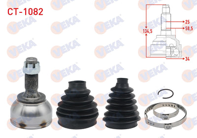 Veka CT-1082 CV Joint Left-Right Front Outer (Pair with Boot 33-22 — Axles, CV Joints & Boots