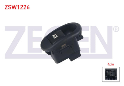Zegen ZSW1226 Glass Release Switch Single 4 Pin Citroen C2-C3 2002-2009 / Peugeot 1007 2005 — Switches & Relays