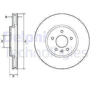 Delphi BG4672C Opel Astra J 1.6 Turbo GTC 3 Door Front Brake Disc 17Jant 1 Piece — Brake Rotors & Drums