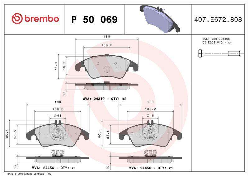 Brembo P50069 Brake Pad Front M.Benz 172 204 207 212 218 08-17 — Brake Pads