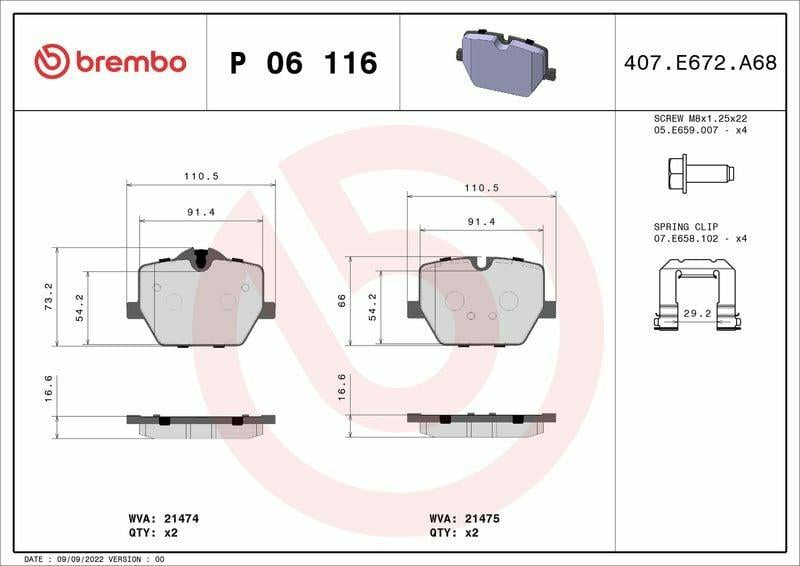 BREMBO P 06 116 — Brake Pads