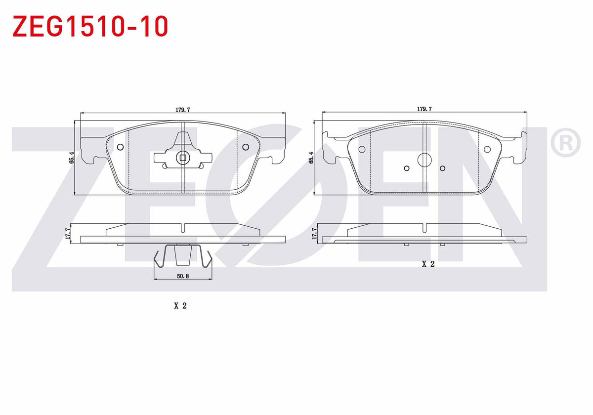 Zegen ZEG1510-10 Brake Pad Front Ford Tourneo Connect 1.6 TDCi 2013-/ Transit Connect 1.6 TDCi 2013-/ Kuga II 2. — Brake Pads