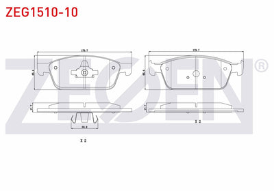 Zegen ZEG1510-10 Brake Pad Front Ford Tourneo Connect 1.6 TDCi 2013-/ Transit Connect 1.6 TDCi 2013-/ Kuga II 2. — Brake Pads