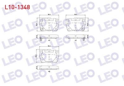 LEO L10-1348 Brake Pad with Wear Indicator Rear Toyota Rav4 II 1.8 Vvt-I 2000-2006 / Rav4 II 2.0 D-4D 2000-2006 — Brake Pads