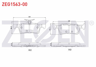Zegen ZEG1563-00 Brake Pad Rear Peugeot 308 II 1.6 HDi 2014-/ 308 II 1.6 Thp 2014-/ 308 II 1.2 VTI 2014 — Brake Pads
