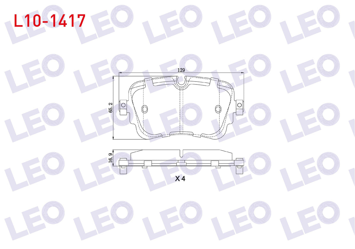 LEO L10-1417 Brake Pad Rear with Wear Indicator Audi Q7 (4M) 3.0 TDI 2015 — Brake Pads