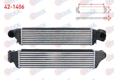 Veka 42-1406 Turbo Radiator (Intercooler) BMW 3 Series (E46) 320 D-330 D-330 Xd 1998-2001 — Radiators & Fans