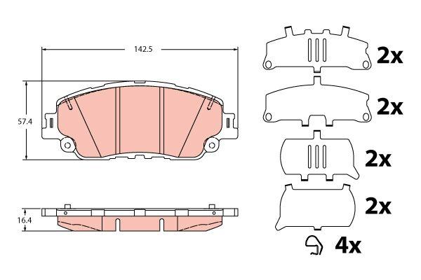 TRW GDB2354 Brake Pad Front Rav 4 V 18 > Camry 2.5 17 > Lexus Es Ux 18 > — Brake Pads