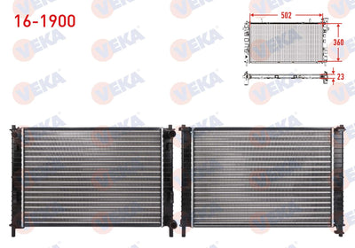 Veka 16-1900 Water Radiator Mechanical Ford Fiesta V 1.4 TDCi M-T 2001-2008 — Radiators & Fans