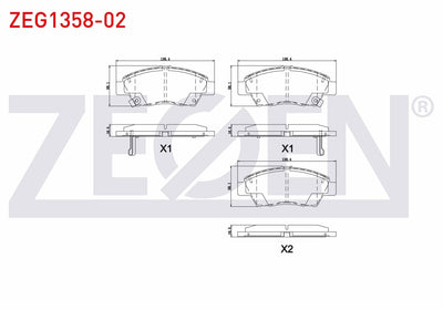 Zegen ZEG1358-02 Brake Pad Front with Wear Indicator Cable Drilled Honda Jazz III (Ge) 1.4i 2008-2012 /Jazz IV ( — Brake Pads