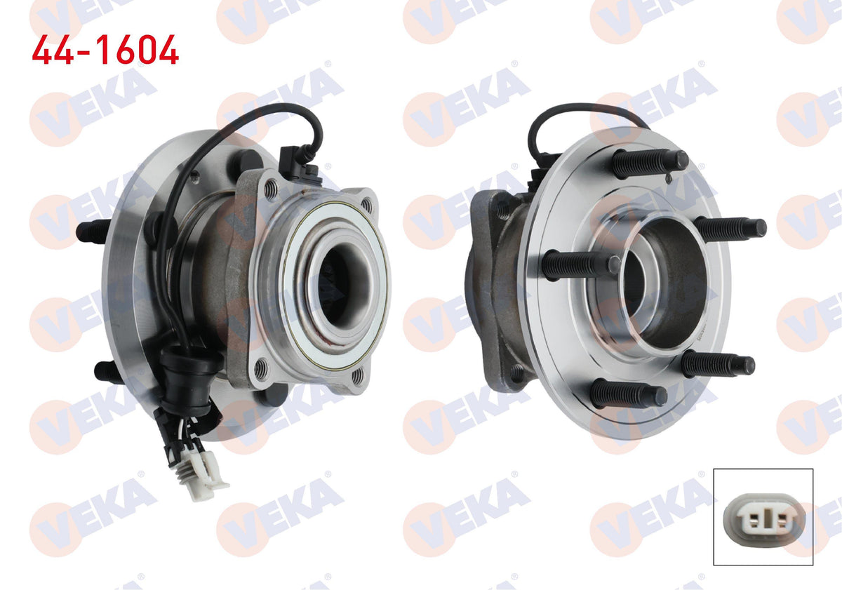 Veka 44-1604 Wheel Hub Left-Right Rear with Bearing Chevrolet Captiva (C100) 2.0 D 5 Lug ABS with Sensor 200 — Hub Assemblies
