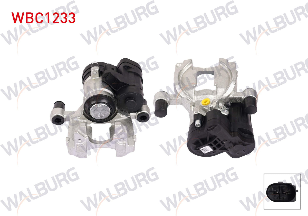 WALBURG WBC1233 Brake Caliper Electronic Right Rear Piston 38mm Disc 272mm Audi A3 2012-/ A3 Cabrio 2012-/ A3 Sportback 2012-/ Skoda Kodiaq 2016-/ VW Tiguan 2016-/ Passat 2014-/ Golf VII 2012