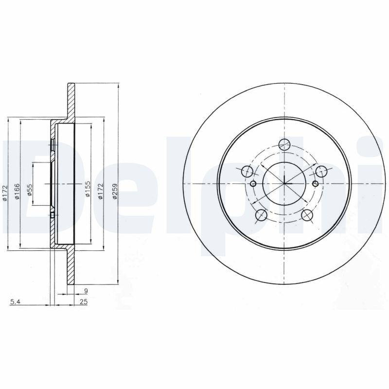 Delphi BG4201C Brake Disc (Twin Pack)-Painted, Deliksiz