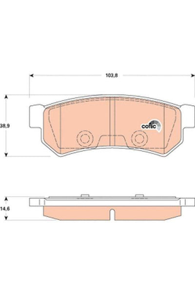 TRW GDB4178 Brake Pad Set - Compatible with Lacetti and Nubira — Brake Pads