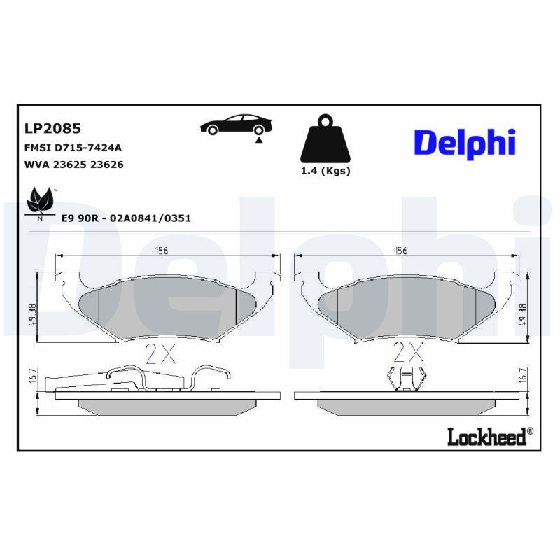Delphi LP2085 Brake Pad — Brake Pads