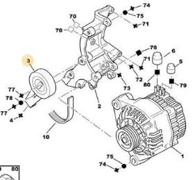 MOPAR (PSA) 5751.38 Alternator Footed Tensioner Bearing Xud9 Partner M49 Expert 1 Berlingo Jumpy 1
