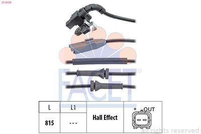 Facet 210150 ABS Sensor Peugeot 3008 Mpv 16 BlueHDi 120 Hp — Brake Sensors & ABS
