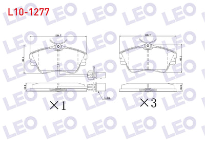 LEO L10-1277 Brake Pad Front with Connector Volkswagen Transporter IV (70Xb, 70Xc and 5 more models — Brake Pads
