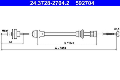 ATE 24.3728-2704.2 Clutch Cable — Clutch & Flywheel