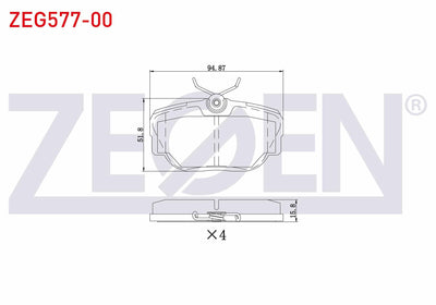 Zegen ZEG577-00 Brake Pad Rear Land Rover Discovery (Lj,Lt) 2.5 TDI 1994-2004 / Discovery (Lj — Brake Pads
