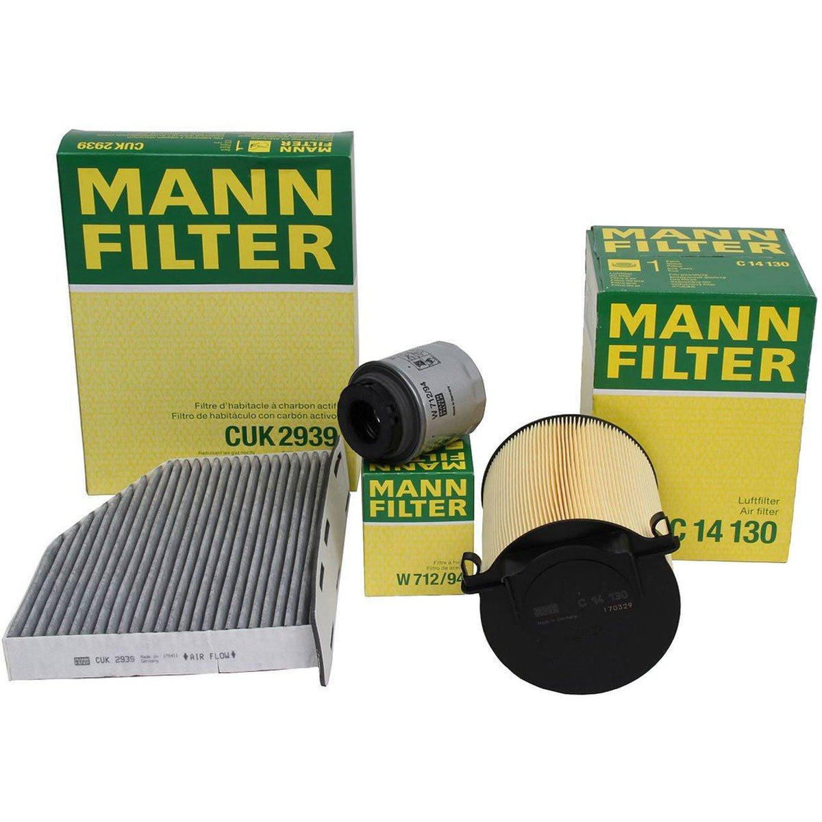 Mann Volkswagen Golf 6 1.2 TSI (CBZB) Filter Set - Oil, Air, and Cabin Filters — Maintenance & Service Kits