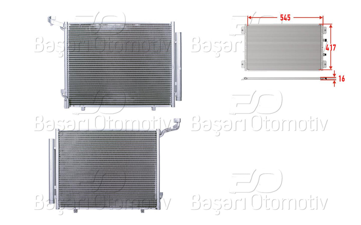 Wisco 3143417-00 A/C Condenser 545X417x16 Ford Transit. Tourneo Courier. Fiesta 1.6Tdci 18 > — Condensers & Evaporators