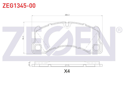 Zegen ZEG1345-00 Brake Pad Front Porsche Cayenne (955) 3.0 TDI 2002-2010 / Cayenne 3.6i 2002-2010 / Cayenne S 4. — Brake Pads