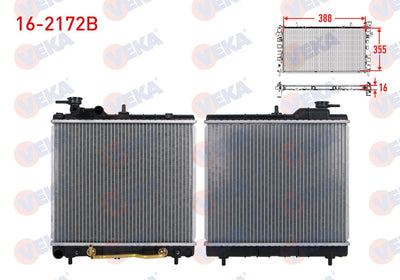 Veka 16-2172B Water Radiator Brazing Hyundai Atos (Mx) 1.0i A-T 1998-2005 — Radiators & Fans