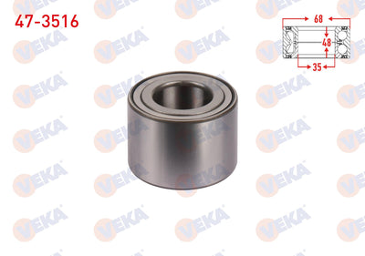 Veka 47-3516 Rear Wheel Bearing Left-Right 35X68x48 Renault Traffic II 1.9 dCi-2.5 dCi 2001-2014 / Opel Viva — Wheel Bearings