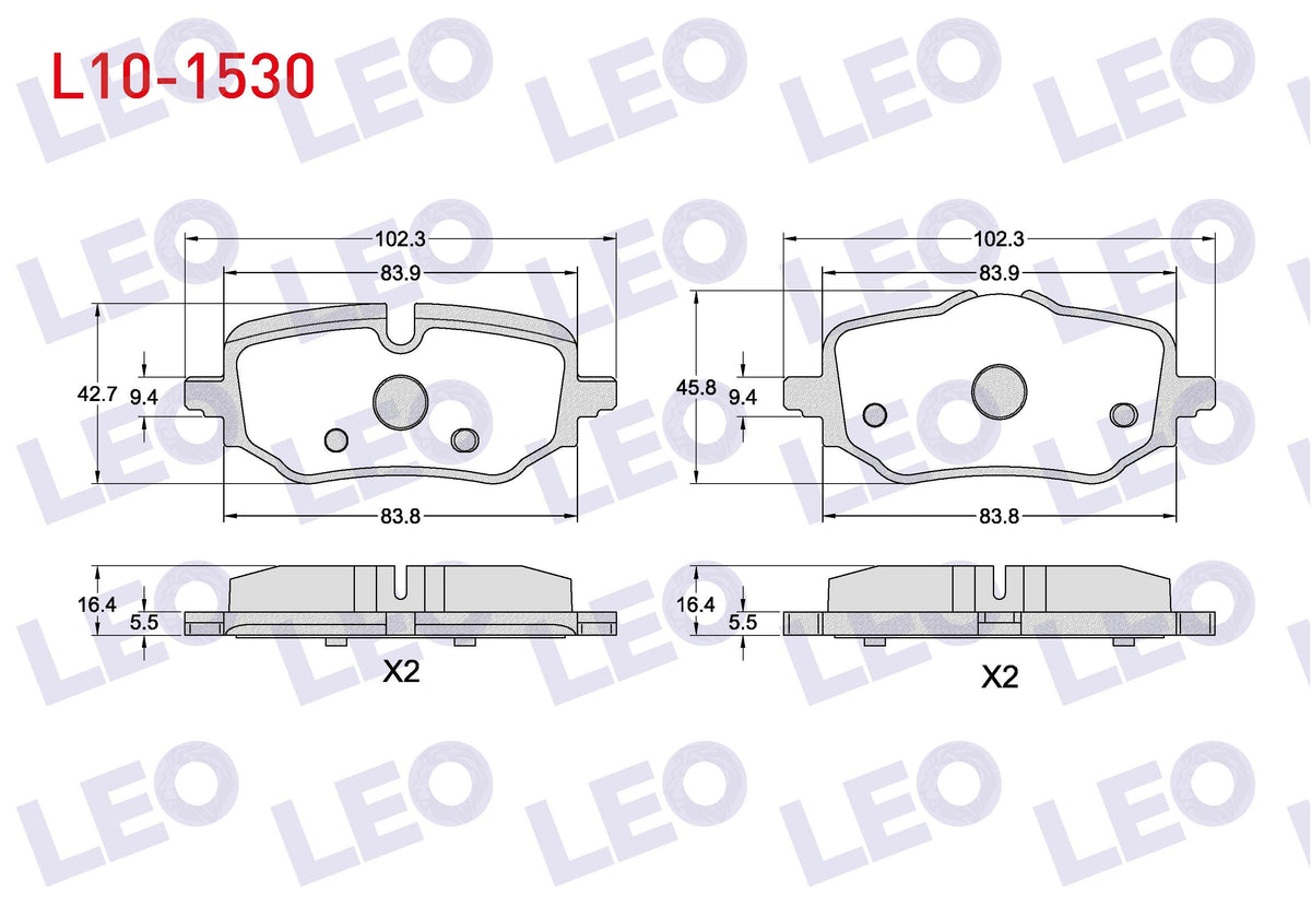 LEO L10-1530 Brake Pad Rear BMW X1 (U11) 2022-/ BMW 2 (U06, F45) Active Tourer 218i 2021 — Brake Pads