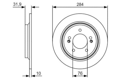 Bosch 0986479V09 Rear Brake Disc Hyundai i30/Ceed/Ioniq/Kia Soul II/Optima/Kona/Sportage/Tucson 12-Set — Brake Rotors & Drums
