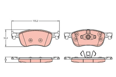 TRW GDB2186 Brake Pad Front Ford Fiesta VII, Courier V 17 — Brake Pads