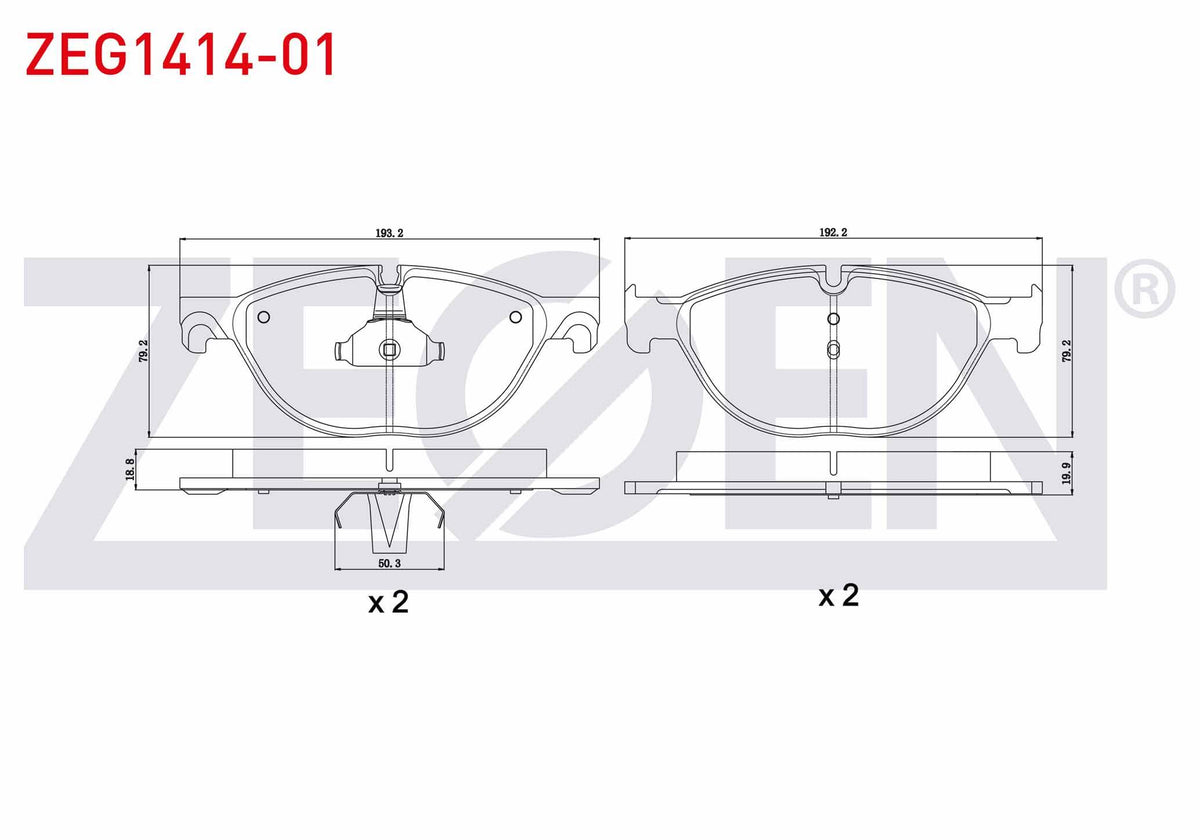 Zegen ZEG1414-01 Brake Pad Front BMW 5 Series (F10) 535 D 2010-/ (F10) 530 D 2010-/ (F10) 535 i 2010-/ 7 Series — Brake Pads