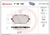 BREMBO P50148 Brake Pads - Sport Type for Mercedes W118, W177, W247