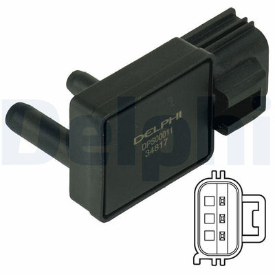 Delphi DPS00011 Pressure Sensor Exhaust Ford Fiesta 08 1.6 TDCi, V347/V348 and 3 more models — Vehicle Sensors & Switches
