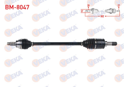 Veka BM-8047 Complete Axle Right Rear Length 802mm BMW 1 Series (F20 — Axles, CV Joints & Boots