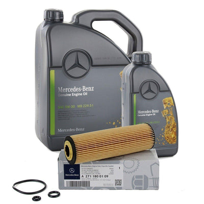 Mercedes W204 C180 Kompressor Oil Filter & Engine Oil Set — Fluids & Chemicals