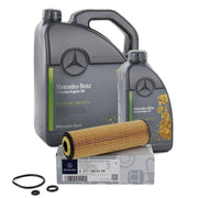 mercedes-w204-oil-filter-set, engine-oil-5-liter-5w30, engine-oil-1-liter-5w30 Mercedes W204 C180 Kompressor Oil Filter & Engine Oil Set - Original Parts for Car Owners & Mechanics | 5L & 1L 5W30 Mercedes W204 C180 Oil Filter & Engine Oil Set mercedes, oil-filter, engine-oil, car-maintenance, original-parts, w204, c180, mechanics, car-owners, ai-generated