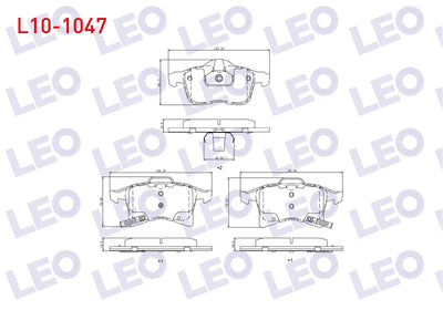 LEO L10-1047 Brake Pad Front with Wear Indicator Astra H 1.3 CDTi 2004-2010 / Zafira B 1.6 2005-2011 / Combo C 1 — Brake Pads