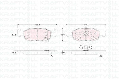 Kraftvoll 07010333 Front Brake Pad 14 Rim Corsa E 14 > Adam 13 >