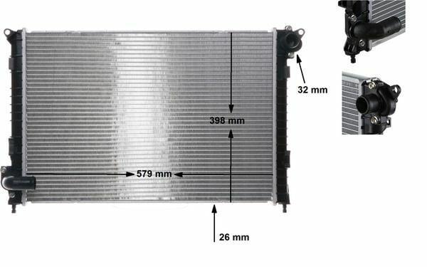 MAHLE Motor Cooling Radiator - CR983000S for Mini R50 R53 01-06 & R52 04-08 — Radiators & Fans