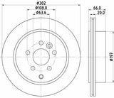 HELLA Pagid Rear Brake Disc 8DD355118-921 - Land Rover Freelander II — Brake Rotors & Drums