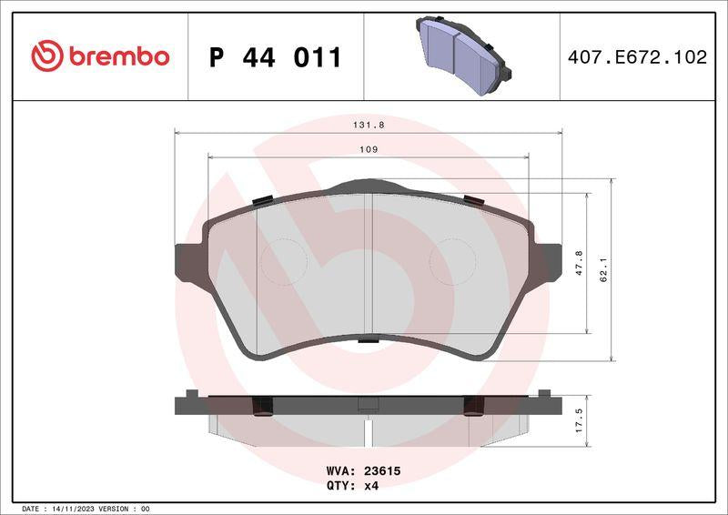 Brembo P44011 Brake Pad Front Freelander I 96-06 — Brake Pads