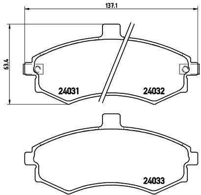Brembo P30020 Brake Pad Brake Front-(Hyundai Elantra 00 / 04 / Matrix 09 / 11) — Brake Pads