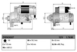 DENSO DSN3007 Starter Motor - 12V 1.7KW for Volkswagen Golf V 1.6 FSI (04-08) & Jetta 1.6 FSI (05-10) — Starting & Charging