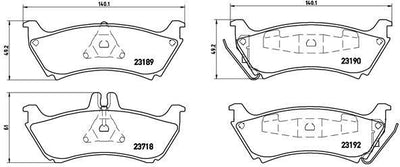 Brembo P50044 Brake Pad Rear Low-Met Mercedes-Benz — Brake Pads