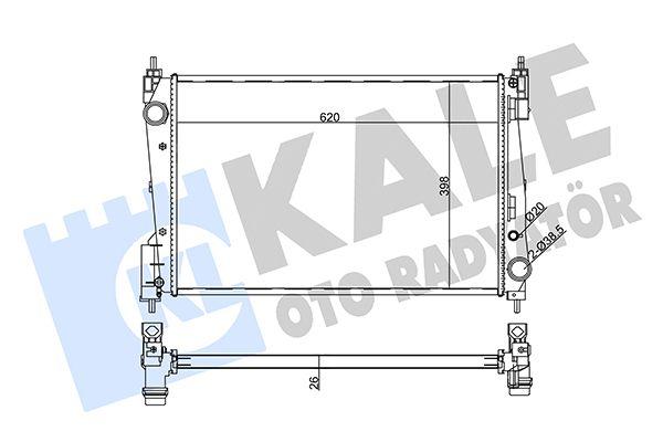 Kale 355625 Radiator Fiat Grande Punto 1.3 MJ 05-, Corsa D, Doblo