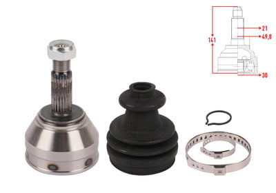 Veka RN-1003 CV Joint Left-Right Front Outer Length 141mm Renault Clio II (Bb0 / 1 / 2 — Axles, CV Joints & Boots